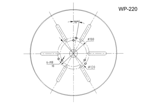Self Centering 3 Jaw Chuck For Welding Positioner WP 220 Rock Solid Hold On Irregular Parts Stable Setup Easy Adjustment Vibration Resistant Built For Quick No Fuss Machining, WP-220 drawing
