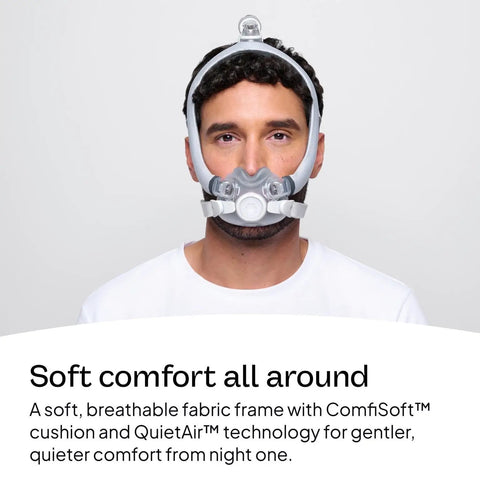 Man wearing AirTouch F30i Comfort Frame System Without Headgear With Medium Cushion And Standard Frame Soft And Comfy