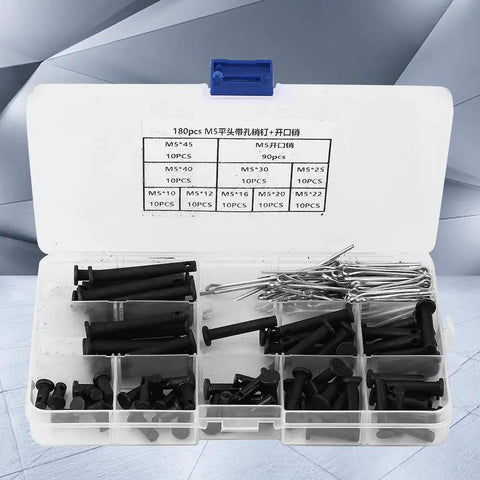 Go To Dowel Pin And Cotter Pin Fastener Kit M5 Size 90 Pcs Dowel Pins And 90 Pcs Cotter Pins Heavy Duty in storage box