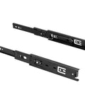 8 Pairs 6 Inch Full Extension Drawer Slides Kit Ultra Quiet 3 Section Ball Bearing Side Mounted Heavy Duty Sliders With 64 Mounting Screws Black Finish, black steel slides