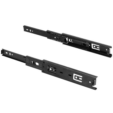 8 Pairs 6 Inch Full Extension Drawer Slides Kit Ultra Quiet 3 Section Ball Bearing Side Mounted Heavy Duty Sliders With 64 Mounting Screws Black Finish, black steel slides
