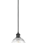 Small Deco Swirl 1 Light Mini Pendant From Ballston Collection, Sleek Modern Ceiling Light With Slope Ceiling Compatibility