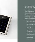 Top Shelf Biometric Fingerprint Smart Deadbolt with touchscreen keypad and backlit display for keyless entry.