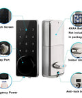 Heavy Duty Smart Door Lock With Smooth Touch Screen Keypad And Plug And Play Keyless Entry Kit showing detailed features and functions.