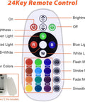 24Key remote control for Led Floodlight RGB Ac220V 30W 50W 100W 200W Flood Light Color Changing, features buttons for brightness and modes.