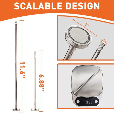 Golf Alignment Rods Swing Trainer Aid For Consistent Golf Shots, magnetic telescoping design, stainless steel, 11.6 to 6.88 inches