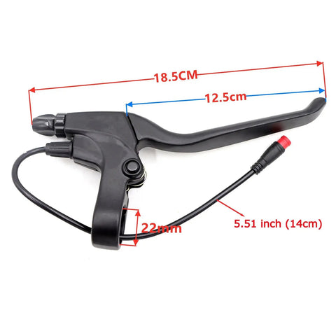 22Mm Ebike Brake Lever for Left and Right on 22Mm Handlebar With Two-Wire Waterproof Connector and 12Cm Cable Replacement