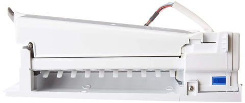 Side view of Ice Maker Assembly Replacement For DA97-15217A OEM Part showing white durable plastic structure.