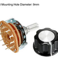 Dope 2 Pole 6 Throw Rotary Switch Selector with plastic knob, band selector 1 deck, 9mm mount hole, 14 pins, for DIY electronics