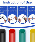 Pro Grade 164 Piece Heat Shrink Tubing Kit Eight Sizes For Auto Industrial And Home Wiring application instructions