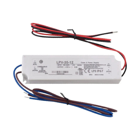 Heavy Duty 36W 12V 3A Switching Power Supply With Slick Enclosed Build And Knockout Efficiency For Led Lighting Home Upgrades And Industrial Gear Smooth Plug And Play Setup with wires.