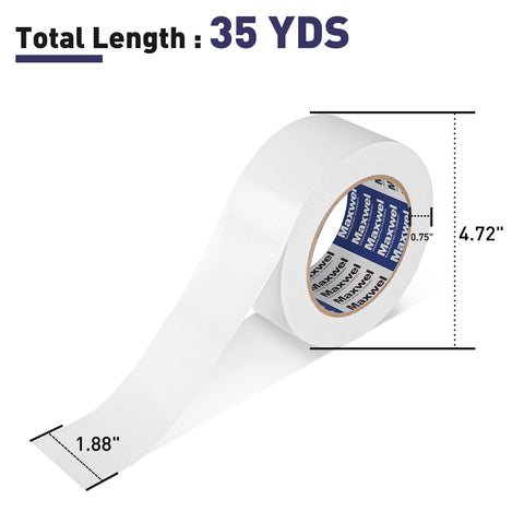 Heavy Duty White Duct Tape 1.88 Inch Wide By 35 Yards Waterproof No Residue Strong Adhesive For Indoor Outdoor Use Tearable Diy Multipurpose Home Repair
