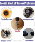 22Pcs Mini Damaged Screw Extractor Kit for stripped screws, broken bolts, rusty screws, and damaged screws with easy out tool.