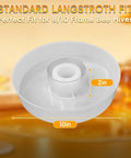 Round Bee Top Feeder For Langstroth Hives Four Pack Food Grade PP Beehive Top Feeder shown with measurements