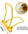 90 Degree Vertical Seam Locking Tool For Metal Roof Panels with 210mm handle, shown with lubrication oil for smoother operation