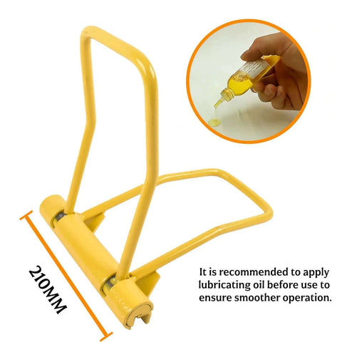 90 Degree Vertical Seam Locking Tool For Metal Roof Panels with 210mm handle, shown with lubrication oil for smoother operation