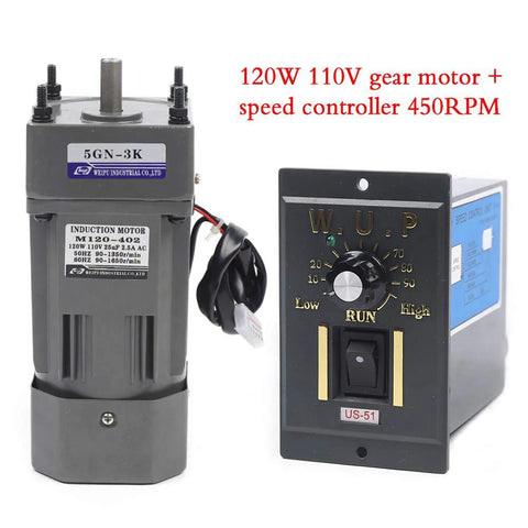 110V adjustable gear motor with speed controller for DIY