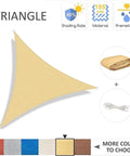 12 Ft By 12 Ft By 12 Ft Sun Shade Sail Triangle Canopy For Patio Garden And Outdoor Backyard Sand Color Breathable 185GSM HDPE