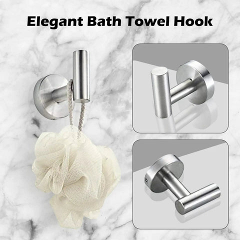 8 Piece Adjustable Bathroom Hardware Set In Brushed Nickel Stainless Steel Built To Last With 17 To 29 Inch Towel Bar, Dual Towel Rings, Dual Toilet Paper Holders, And 2 Multipurpose Hooks, Wall Mounted Modern Bath Accessories