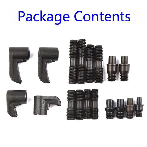Pro Grade CNC Turning Tool Holder Platen and Clamp Kit with HL1814 HL2414 MCS625 MCT617 CTM513 CTM613 CTM617 Screws and Pins, Clamping Blade Set for Precise, Durable Machining, Quick Setup and Tight Tolerances. black CNC clamp screws and pins package contents