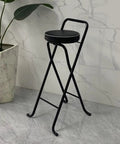 Foldable Metal Bar Stool 32 Inch Tall With Padded Seat, Island Chair For Kitchen Counter, Bar, Garage And Workshop, Lightweight Yet Sturdy