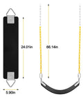 Soft EVA Swing Seat With 66 Inch Anti Rust Chains Thermoplastic Coated Supports Up To 250 Lbs Cushioned Replacement Black