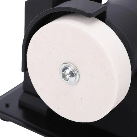 Kick Some Rust Off With This Cordless Mini Bench Grinder Featuring Dual Coarse And Fine Grind Wheels Li Battery Powered Grab And Go Design for fine grinding wheel detail.