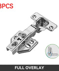 Stainless Steel Cabinet Hinge With Soft Close No Fuss 95 Degree Damped Buffer 35mm Cup Fits 14-21mm Doors Easy Install