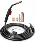 Premium 10ft MIG Welding Gun 180A With Extra Tips Fits Titanium Unlimited 200 And Mig 140/170 Pro K530 Style Flux Core Gas Shield Torch Kit, featuring a trigger handle and spare tips.