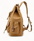 Side view of Canvas DSLR Camera Backpack for Outdoors and Travel, Large Capacity Gear Bag with Padded Lenses, Tripod, and Accessories
