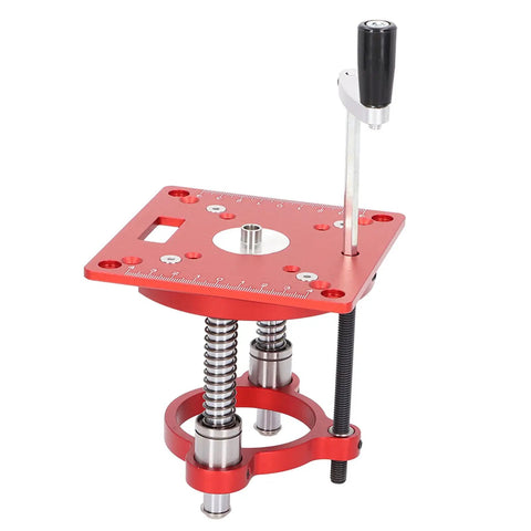 65mm Aluminum Router Table Lifting System With Adjustable Router Lift For CNC Fine Milling Ring Clamping Method, red aluminum