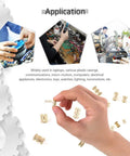 Hand holding brass knurled insert from All In One 330 Piece Knurled Threaded Insert Kit Brass Embedment Nuts Set M2 M3 M4 M5