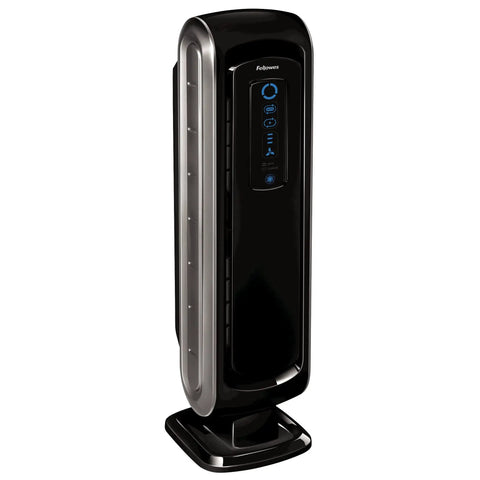 No Nonsense 4 Stage Hospital Grade Filtration Air Purifier With True HEPA For Small Rooms 100 To 200 Sq Ft Auto Air Quality Sensor Ultra Quiet Black AeraMax 90 in black with sleek design.