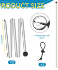 Family Beach Tent Replacement Poles Heavy Duty Aluminum Telescoping Poles For Awnings And Canopies, 6.5 ft, product size details