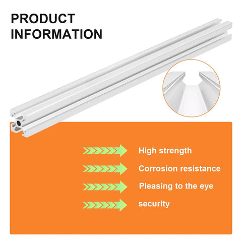 Pro Grade Aluminum Extrusion 300mm T Slot Profile 2020 Linear Rail Aluminum with White Anodized Finish European Standard for 3D Printer Parts and CNC Machines Cuttable Machinable Length, 300mm white T-slot extrusion
