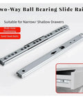 Side Mount Ball Bearing Drawer Slides 2 Pack 17mm Wide Two Way Opening Creak Free Smooth Silent Operation Easy Install Hardware For Cabinets And Furniture 310mm Extension 13 Inch, laid out flat for display
