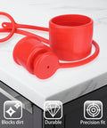 Red rubber dust caps for 1/2 inch flat-face hydraulic quick-connect; 4-set for skid-steer Bobcat