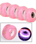 Lit Up Roller Skate Wheels 4 Pack 82A Red Glow At Night For Quad Skates Longboards And Skateboards Replacement Parts