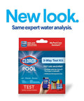 Swimsuit Ready 3 Way Water Test Kit For Swimming Pool Checks Bromine Chlorine And Ph Levels Instantly in packaging display.