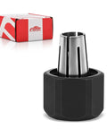 Pro Grade Self Releasing Collet And Locking Nut Assembly 1/4 Inch Replacement Part for Die Grinders, displayed in packaging.
