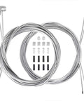 Complete 4 Piece Bike Brake And Shifter Cable Set For Mountain Bikes With 2000Mm Cables And Inner Replacement Kit Includes Ferrules End Caps Housing Caps O Rings Universal Fit For Gear Shifting And Braking displayed over white background.