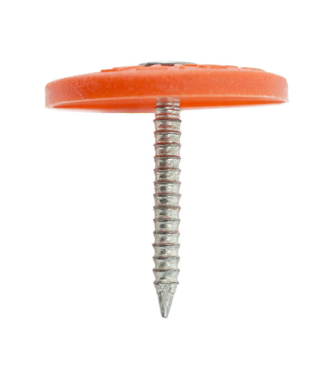 12 Gauge 1 Inch Plastic Cap Roofing Nail With Diamond Point Ring Shank Electrogalvanized Steel for holding roofs