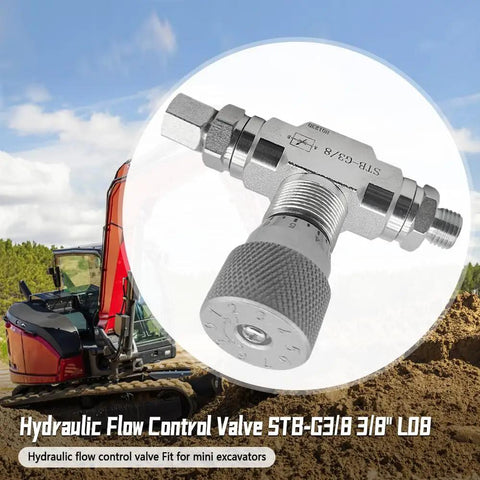 Hydraulic Flow Control Valve For Mini Excavator 1-2 Ton STB-G3/8 Bidirectional Restrictor in front of mini excavator