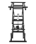 Rock Solid Electric Scissor Lift Table Delivers Smooth Hydraulic Lifts That Raise Workstations Easy Peasy Handles Up To 140 Pounds Without Breaking A Sweat, showing hydraulic lift mechanism and sturdy frame.