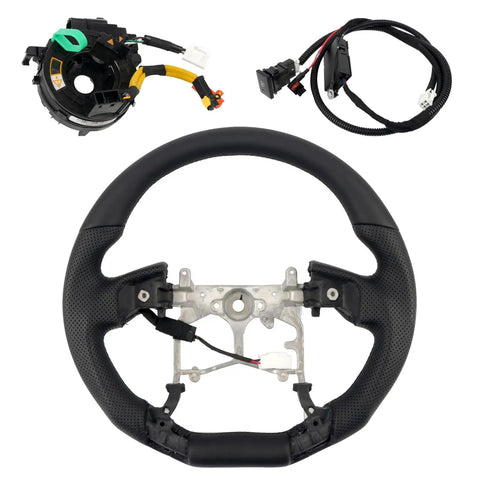 Toyota Tacoma 2016 2023 Heated Perforated Leather Steering Wheel Replacement Kit, premium microfiber leather, installation parts