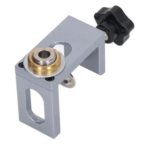 Professional Aluminum Doweling Jig Kit For Woodworkers Featuring Slick Setup And Dead Nut Hole Locator Accuracy With 8mm 10mm 12mm Drill Bits And Sleeves Perfect Clamping Guide - detailed view of accuracy locator