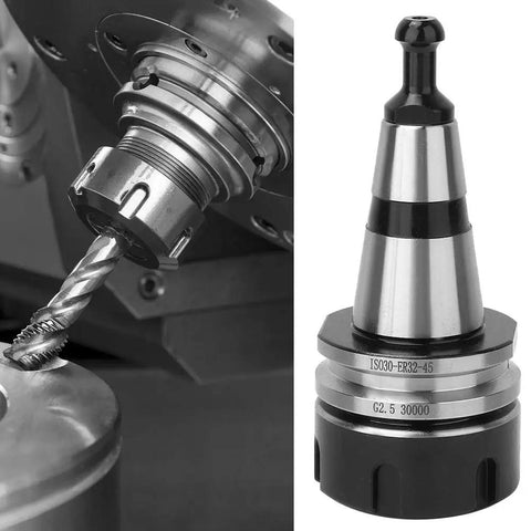 Top Tier ISO30 Collet Chuck For CNC Spindle Tool Holder 120Mm High Speed Precision Machining Kit with ER32 collet and drill bit.