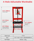 Front view of 6 Ton Hydraulic Shop Press Heavy Duty H Frame Garage Press With Adjustable Worktable And Stamping Plates