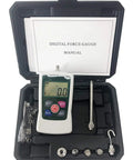 2N Push-Pull Force Gauge Tester for Tension and Compression Load Testing With Digital Display, Ultra-Precise 0.001N Readout, Handy Pocket-Friendly White Sensor Meter for Quick Checks in black case
