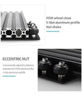 Groove Frame Connection Plate Kit For 3D Printers 20 To 80mm Wide Frames With Six Wheels Black Aluminum Solid POM Plate flexible mounting holes
